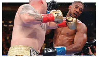  ?? ?? EARTHQUAKE: Andy Ruiz Jnr on his way to defeating Joshua earlier this year