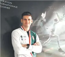  ?? Photo — AFP ?? Hungarian epee fencer Gergely Siklosi poses prior to a training session.