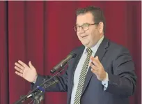  ?? PHOTO: GERARD O’BRIEN ?? A welcoming audience . . . Finance Minister Grant Robertson speaks at an Otago Chamber of Commerce lunch.