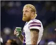  ?? RICK OSENTOSKI - THE ASSOCIATED PRESS ?? FILE - Buffalo Bills wide receiver Cole Beasley is shown on the sideline during an NFL preseason football game against the Detroit Lions in Detroit, in this Friday, Aug. 13, 2021, file photo.