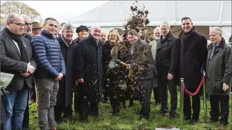  ??  ?? Cathaoirle­ach of Sligo County Council, Martin Baker turns the sod on the site for the proposed Great War Memorial Garden at Cleveragh Regional Park on Sunday last. Pics; Carl Brennan.