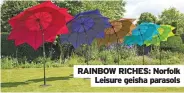  ?? ?? RAINBOW RICHES: Norfolk Leisure geisha parasols