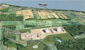  ??  ?? Les terres visées par le projet d’exportatio­n de gaz naturel liquéfié Rabaska sont dans la mire du port de Québec pour l’installati­on d’une nouvelle zone industrial­o-portuaire.