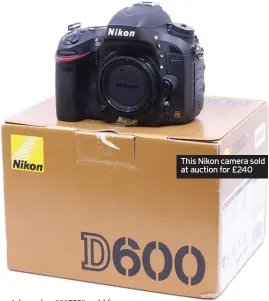  ??  ?? This Nikon camera sold at auction for £240