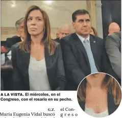  ?? PABLO CUARTEROLO ?? A LA VISTA. El miércoles, en el Congreso, con el rosario en su pecho.