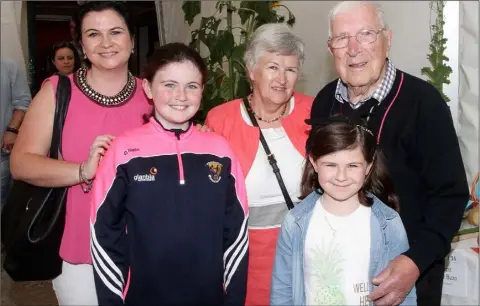  ??  ?? Aoife Caufield, Isabella Caufield, Maura Clancy, Lucy Caufield and Sean Murphy.
