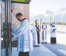  ??  ?? The dedication of Our Lady of the Rockies church in Canmore marked the culminatio­n of 15 years of planning and a two-year, $16-million build.