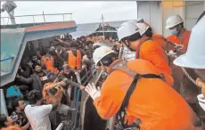  ?? -AFP ?? VUNG TAU, VIETNAM
More than 300 suspected migrants from Sri Lanka were rescued off the coast of Vietnam after their boat began taking on water, Vietnamese authoritie­s said.