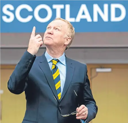  ?? Picture: SNS Group. ?? The only way is up – new Scotland boss Alex Mcleish has a message for the Tartan Army.