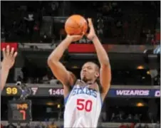  ?? Photo by Jesse D. Garrabrant/ NBAE Getty Images ?? Morrisvill­e’s own NBA center Lavoy Allen registered 10 points and 10 rebounds in the 76ers win over the Bobcats Nov. 30 in Charlotte.