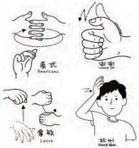  ?? ?? Sign language guides in Yang’s cafe reflect both the Hangzhou dialect and national standard
