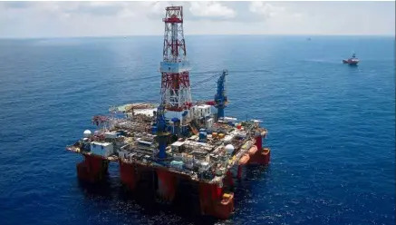  ?? — Reuters ?? Disputed area: The Hakuryu-5 drilling rig in the South China Sea off the coast of Vung Tau, Vietnam.