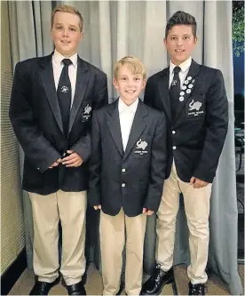  ??  ?? GOLFING GUYS: From left, Jarryd Harty, Charles Rose-Innes and Meekah de Sousa from Royal Port Alfred Golf Club were chosen to represent the Eastern Province at the Interprovi­ncial Golf Competitio­n which was held at the Fish River Sun recently