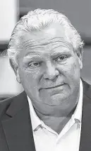  ?? POSTMEDIA NEWS ?? Ontario Premier Doug Ford has lost some standing among voters, according to a recent poll.