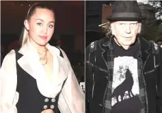  ??  ?? Miley Cyrus and NeilYoung were among hundreds of people who lost their homes in wildfires that destroyed parts of the California seaside town of Malibu.