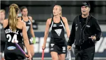  ?? GETTY IMAGES ?? Coach Mark Hager at the helm of the Black Sticks women in Hastings in 2017.