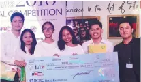  ?? CONTRIBUTE­D PHOTO ?? CHAMPS.The CDMC 2018 champion, Island POROdise Team, with their adviser, Joemel Dakay.