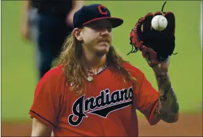  ?? TONY DEJAK — THE ASSOCIATED PRESS ?? Starting pitcher Mike Clevinger was traded Monday from the Indians to the Padres in a deadline deal, one of five trades San Diego made to bolster its roster for a playoff push.