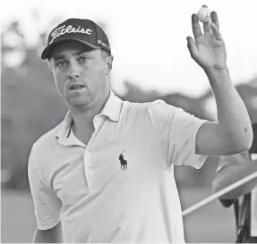  ?? JASEN VINLOVE/USA TODAY SPORTS ?? Justin Thomas says he’s focused on this week’s tournament in Mexico, not on last weekend’s Honda Classic win.