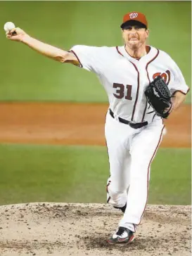  ?? FOTOS: AP ?? Max Scherzer se pone con marca de 8-4