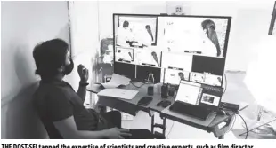  ?? DOST-SEI ?? The DOST-SEI tapped the expertise of scientists and creative experts, such as film director Jeffrey Hidalgo (left), to produce 15 STEM video modules of “Tuklasiyen­sya sa Eskwela” for high-school students. The video modules will be streamed in DOST social media accounts and Youtube channels every week starting on October 26.