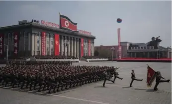  ?? ED JONES/AFP/GETTY IMAGES ?? At a parade in Pyongyang last week, North Korea showcased a greater variety of missiles than it had before.