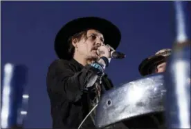  ?? PHOTO BY GRANT POLLARD — INVISION — AP ?? Actor Johnny Depp introduces a film at the Glastonbur­y music festival at Worthy Farm, in Somerset, England, Thursday.