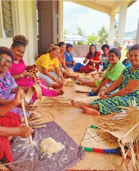  ?? Sampras Anand ?? Women participan­ts during the Labasa Multicultu­ral Centre organised traditiona­l skills training at the Labasa Bible Church on March 22, 2023. Photo: