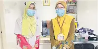  ??  ?? BERTUGAS: Pengarah Hospital Tawau, Dr Norlimah Arsad (kiri) menyambut kedatangan Dr Siti Nor Fadhlina Misron yang bertugas di Hospital Besar Tawau.