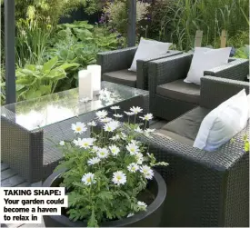  ?? ?? TAKING SHAPE: Your garden could become a haven to relax in