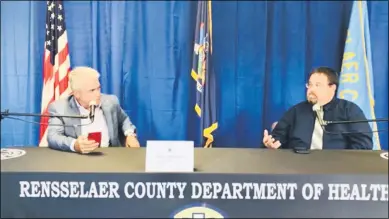  ?? SCREENSHOT PHOTO ?? Rensselaer City School District Superinten­dent of Schools, Joseph Kardash, joined Rensselaer County Executive Steve McLaughlin’s press conference Wednesday to discuss some of their reopening measures.