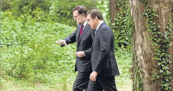  ?? DIEGO CRESPO / EFE ?? Mariano Rajoy y el primer ministro portugués, Pedro Passos Coelho, presidiero­n la cumbre Portugal-España en Vidago