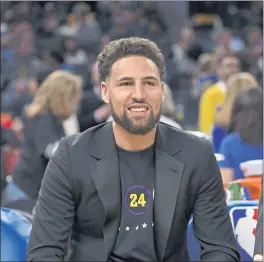  ?? JOSE CARLOS FAJARDO – BAY AREA NEWS GROUP ?? Klay Thompson isn’t expected to return to action until mid-December as he recovers from an Achilles injury.