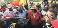  ??  ?? In this 2007 file photo, members of then Prime Minister Portia Simpson Miller’s security detail try to keep her from excited PNP supporters shortly after she landed at the Holmwood Technical playfield in Christiana, Manchester.