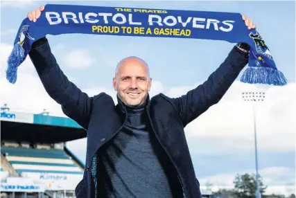  ?? Rogan Thomson/JMP ?? Paul Tisdale at the Memorial Stadium after being unveiled as Bristol Rovers’ new manager