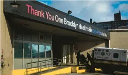  ?? DAVE SANDERS/THE NEW YORK TIMES ?? A patient arrives at Brookdale Hospital Medical Center in the Brooklyn borough of New York City. The omicron peak filled hospitals with patients.