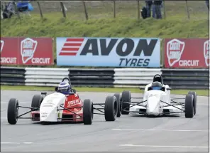  ??  ?? Cooper (6) won both FF1600 Combe races a day after winning at Silverston­e