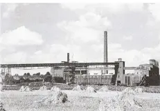  ?? ARCHVIFOTO: ZENKER ?? Neurath war früher ein regionales Zentrum der Brikettfab­rikfabrika­tion. 1968 wurde dort das letzte Brikett gepresst.
