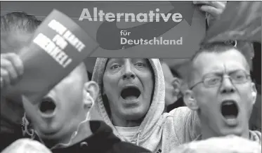  ??  ?? AFD. Un partido antiinmigr­ante que logró entrar al parlamento alemán.