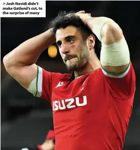  ??  ?? > Josh Navidi didn’t make Gatland’s cut, to the surprise of many