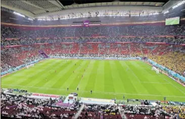  ?? ?? El estadio se quedó semivacío en el descanso tras el 0-2 de Ecuador.