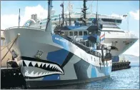  ?? AGENCE FRANCE-PRESSE ?? This file photo taken on Dec 13, 2011 shows Sea Shepherd’s ship Bob Barker moored in Hobart, Tasmania.