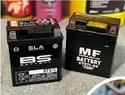  ??  ?? New BS battery on the left. Doesn’t look any different, but could be the difference between go and no go