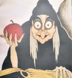  ??  ?? Forbidden fruit The evil witch forms a plan in Snow White
