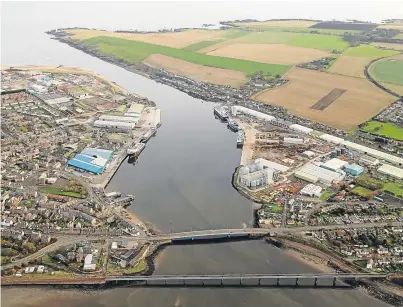  ??  ?? An aerial shot of Montrose Port.