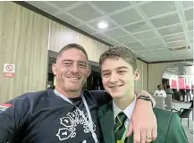  ?? Picture: SUPPLIED ?? MAESTRO: Eben Karsten congratula­tes his son Jan at the Africa Junior Championsh­ips in Algeria.