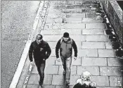  ?? METROPOLIT­AN POLICE ?? Britain identified the pair as Ruslan Boshirov, left, and Alexander Petrov and alleged they were Russian agents.