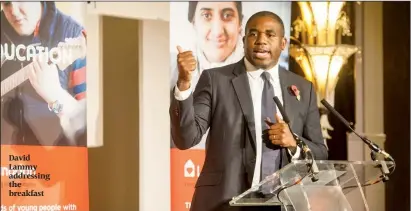  ?? PHOTO: BLAKE EZRA PHOTOGRAPH­Y ?? David Lammy addressing the breakfast