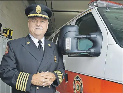  ?? NANCY KING/CAPE BRETON POST ?? George Muise, chair of the Cape Breton Regional Fire Chiefs Associatio­n, says about 500 delegates are expected to attend the four-day 2016 Maritime Fire Chiefs Convention taking place at Centre 200 in Sydney. It’s the largest of conference of its kind...