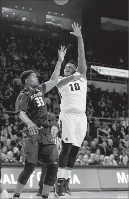  ?? File photo by Louriann Mardo-Zayat / lmzartwork­s.com ?? Providence College freshman forward Quadree Smith (10), in just his second game back from an injury that kept him out for over a month, scored a career-high seven points in 13 minutes in Tuesday’s ugly road loss to struggling DePaul.